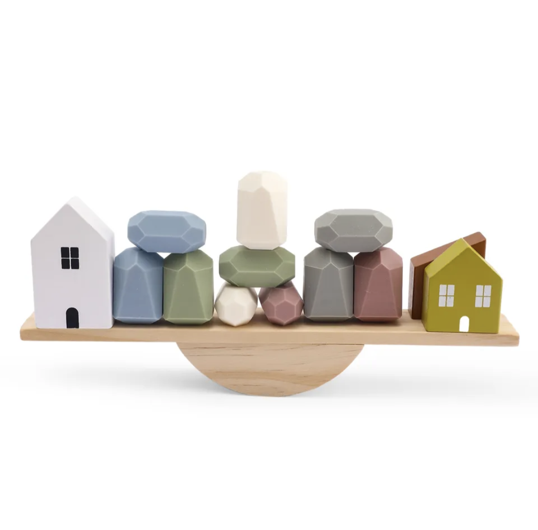 Piedras de equilibrio y construcción